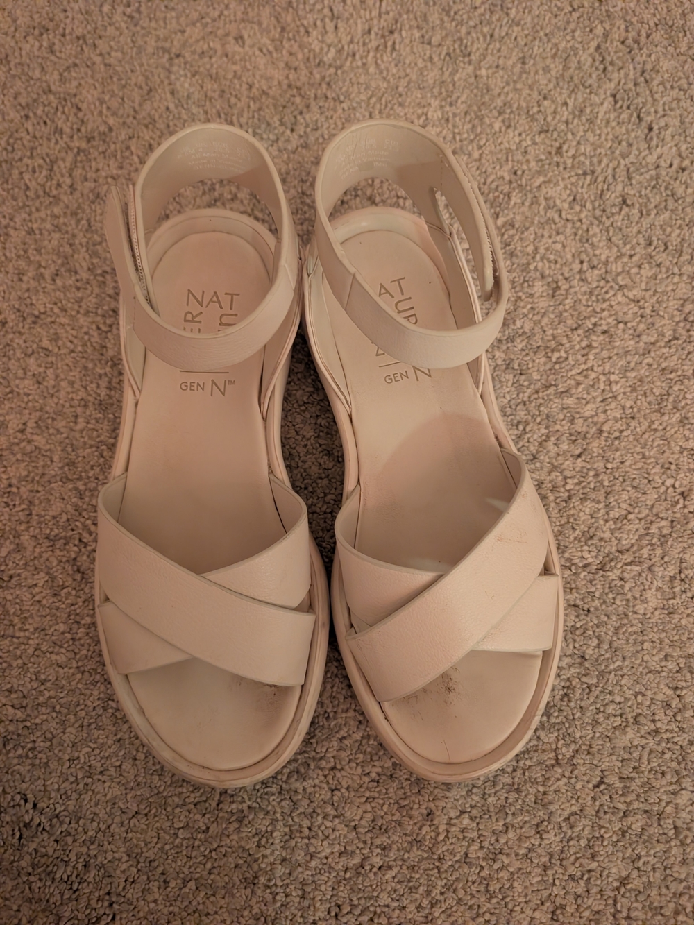 Naturalizer White Crisscross Slingback Sandals